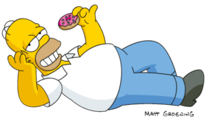 Homer eating donuts